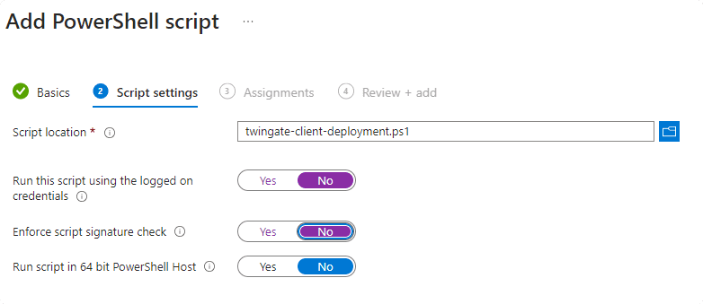 Script settings