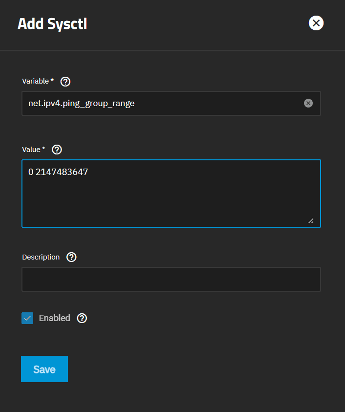 Ping sysctl Parameter