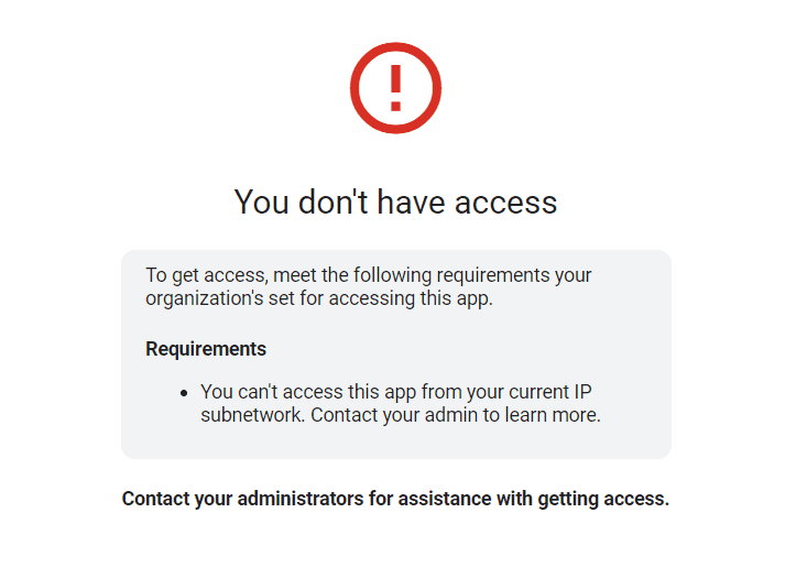 Blocked access alert