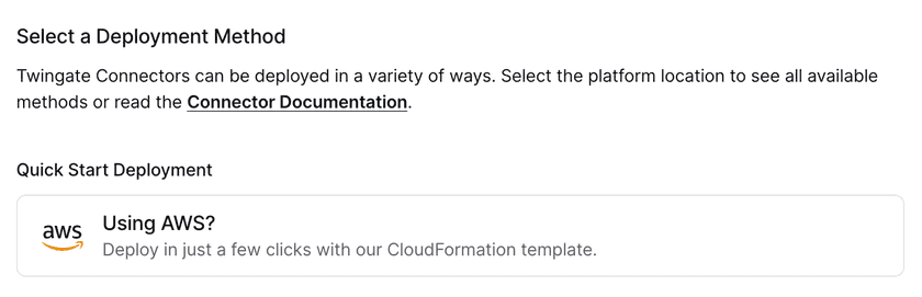 Choosing the CloudFormation Option