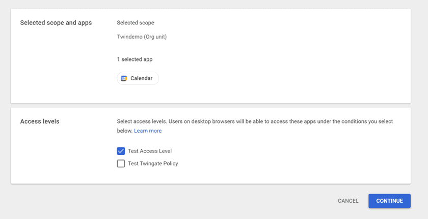 Assigning an access Level